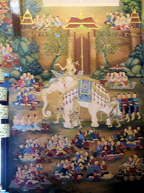 チェディルアン本殿内部の仏教画